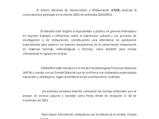 Convocatoria 2013