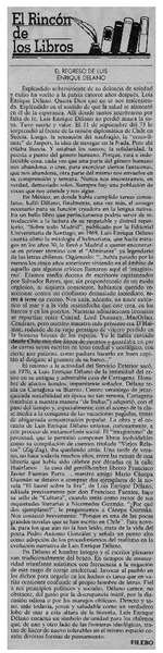 El regreso de Luis Enrique Délano