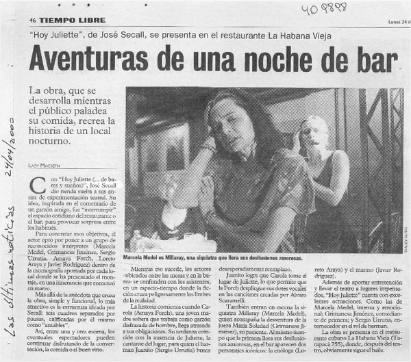 Aventuras de una noche de bar  [artículo] Lady Macbeth