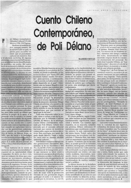 Cuento chileno contemporáneo, de Poli Délano