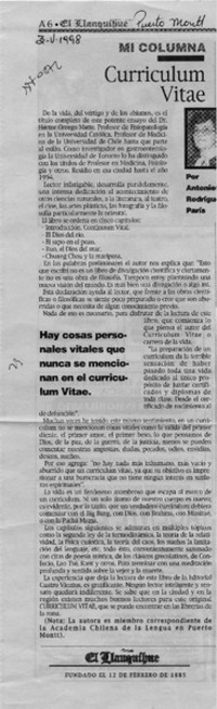 Currículum vitae