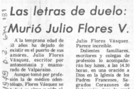 Las letras de duelo, murió Julio Flores V.