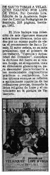 De Santo Tomás a Velásquez pasando por Lope de Vega.