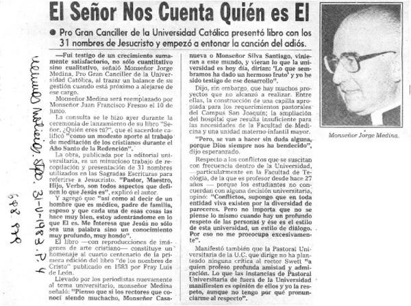 El Señor nos cuenta quién es el.