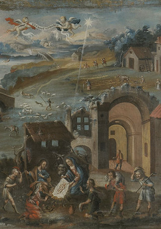 Nacimiento del Ni�o Dios y 25 cuartillas consonantes (detalle)