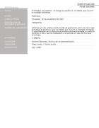 Alzerreca. Al ministro del Interior: la huelga es pacfica y no habra que recurrir a medidas extremas. Tocopilla, 15 de diciembre de 1907. Archivo de la Administracin, Clan; mint; v. 3274, p. 150. 2 pp.