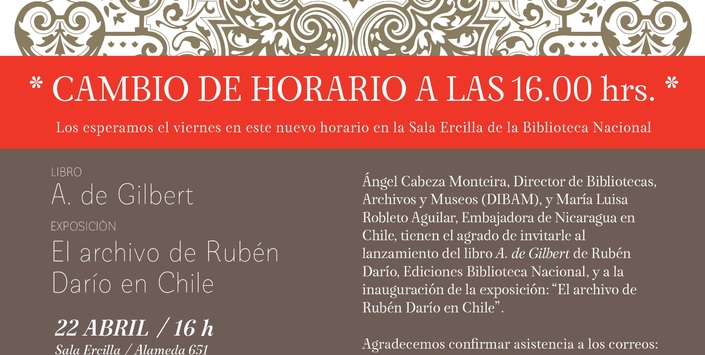La actividad, que se realizaba a las 12.00 horas del 22 de abril cambi� su horario a las 16.00 horas, debido a los funerales del Ex Presidente Aylwin.