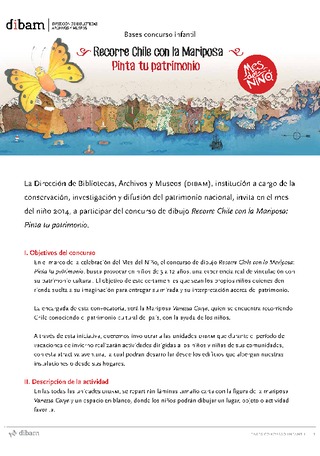 Bases Concurso de dibujo "Recorre Chile con la Mariposa: Pinta tu patrimonio"