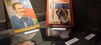 Algunas de las piezas de la exposici�n en la BN.