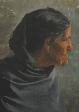 Detalle. Vieja, �leo sobre tela, col. MNBA