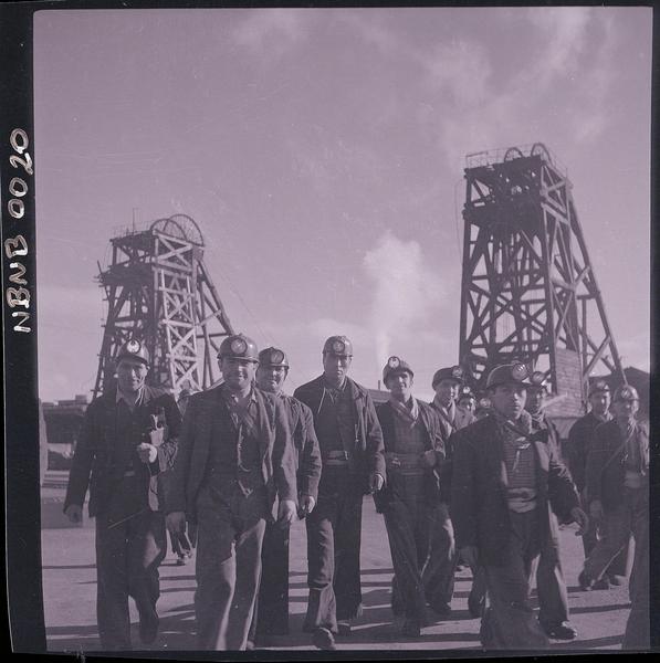 [Mineros en el subterráneo de la mina de carbón de Lota]