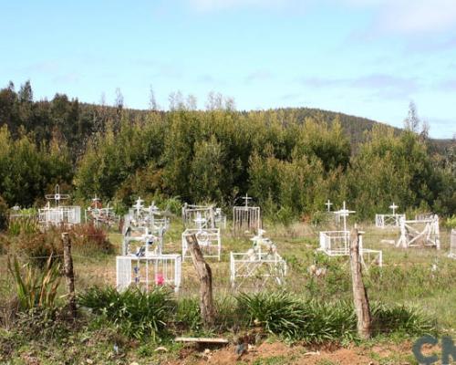 Imagen del monumento Eltun o cementerio mapuche ubicado en la localidad de Los Huape