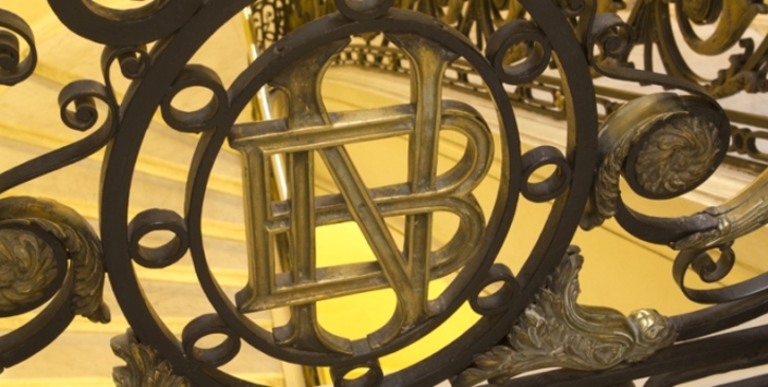 Detalle de escalera, Biblioteca Nacional.