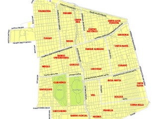Mapa de la comuna de Santiago (Fuente: Ilustre Municipalidad de Santiago)