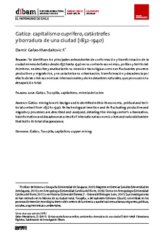 Gatico: capitalismo cuprfero, catstrofes y borradura de una ciudad (1832-1940)