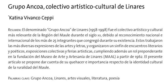 Grupo Ancoa, colectivo artstico-cultural de Linares