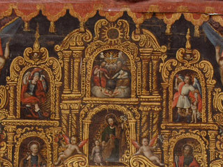 Blas Tupac Amaro. Retrato del Capit�n Bernardino Venel (detalle). Cuzco, 1760. Colecci�n de Pintura y Estampas, MHN 3-122