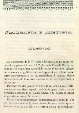 Programa de Geograf�a e Historia para educaci�n primaria. 1901