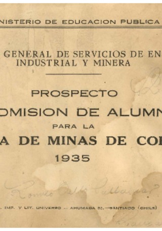  Prospecto. Admisin de Alumnos para la Escuela de Nios de Copiap. 1935