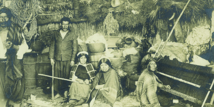Obder Heffer Bissett. Interior de ruca Mapuche. ca. 1895. Colecci�n de Fotograf�a