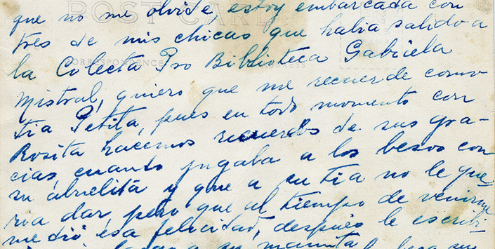 Reverso Emelina Molina colecta Biblioteca Gabriela Mistral