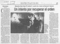 Un intento por recuperar el orden  [artículo] Alejandra Costamagna.