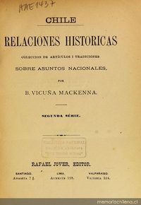 Relaciones históricas: colección de artículos y tradiciones sobre asuntos nacionales: segunda serie