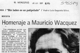 Homenaje a Mauricio Wacquez  [artículo]