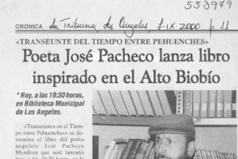 Poeta José Pacheco lanza libro inspirado en el Alto Biobío  [artículo]