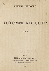 Automne régulier: poémes