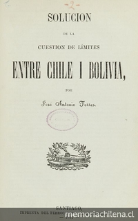 Solución de la cuestión de límites entre Chile i Bolivia