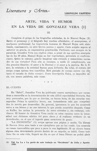 Arte, vida y humor en la obra de González Vera III