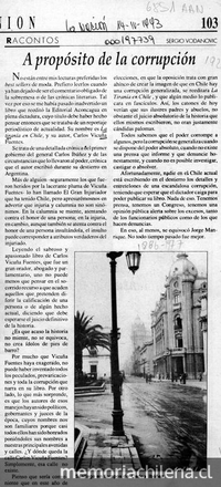 A propósito de la corrupción