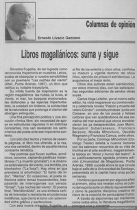 Libros magallánicos : suma y sigue