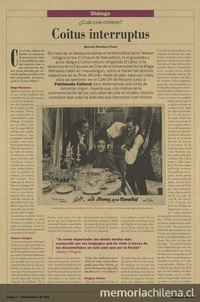 "Coitos Interruptus"En: Patrimonio  Cultural (25): 4-7, otoño-invierno, 2002.