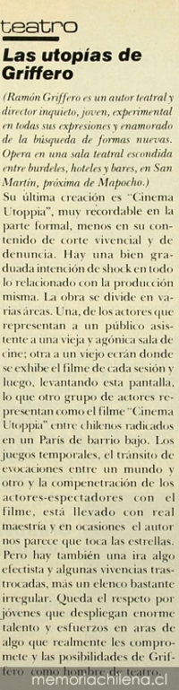 Las utopías de Griffero