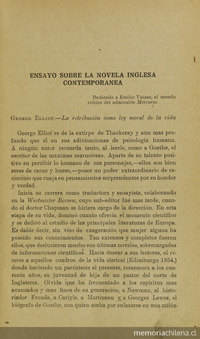Ensayo sobre la novela inglesa contemporánea