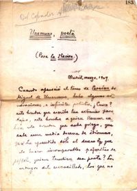 Unamuno, poeta [manuscrito]