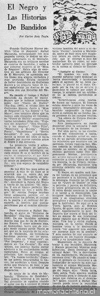 El negro y las historias de bandidos