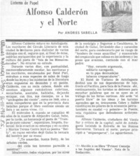 Alfonso Calderón y el norte Alfonso Calderón y el norte