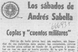 Coplas y "cuentos militares". Coplas y "cuentos militares".
