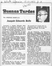 Joaquín Edwards Bello Joaquín Edwards Bello