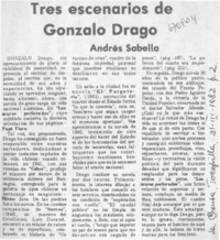Tres escenarios de Gonzalo Drago Tres escenarios de Gonzalo Drago