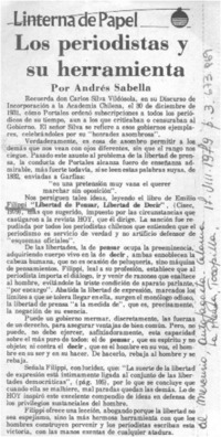 Los periodistas y su herramienta Los periodistas y su herramienta