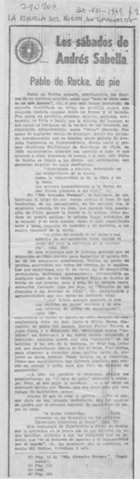 Pablo de Rokha, de pie Pablo de Rokha, de pie