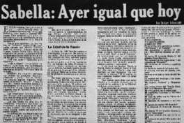 Sabella: ayer igual que hoy Sabella: ayer igual que hoy