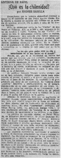 ¿Qué es la chilenidad? ¿Qué es la chilenidad?
