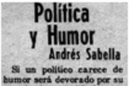 Polítca y humor Polítca y humor
