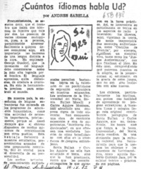 ¿Cuántos idiomas habla Ud.? ¿Cuántos idiomas habla Ud.?