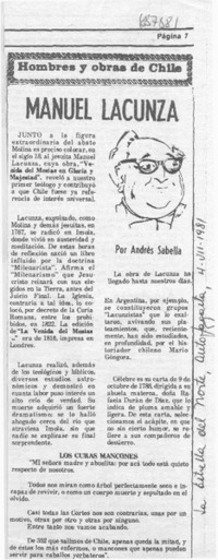 Manuel Lacunza Manuel Lacunza